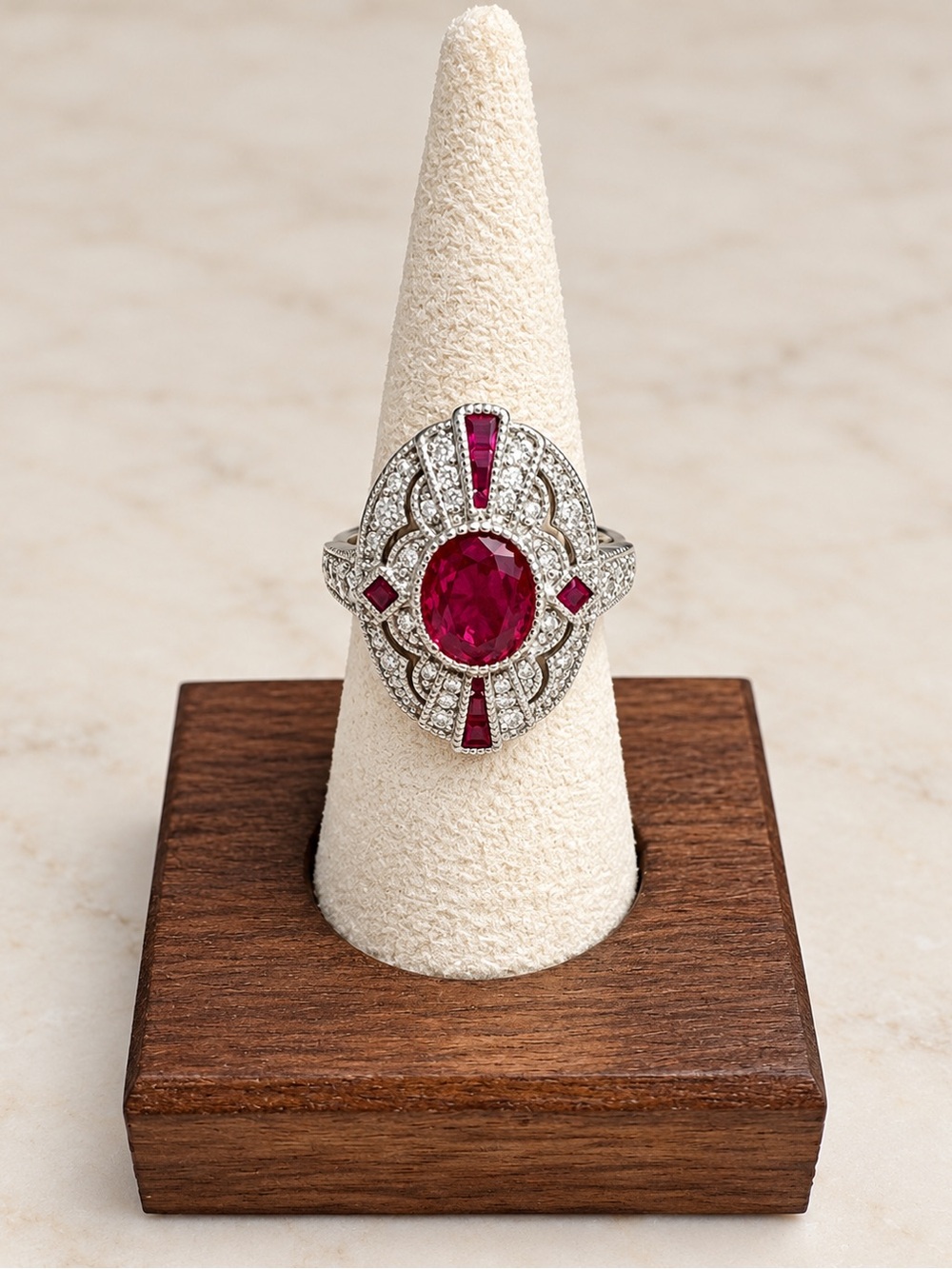 Vintage Style art deco Ring Sz 6